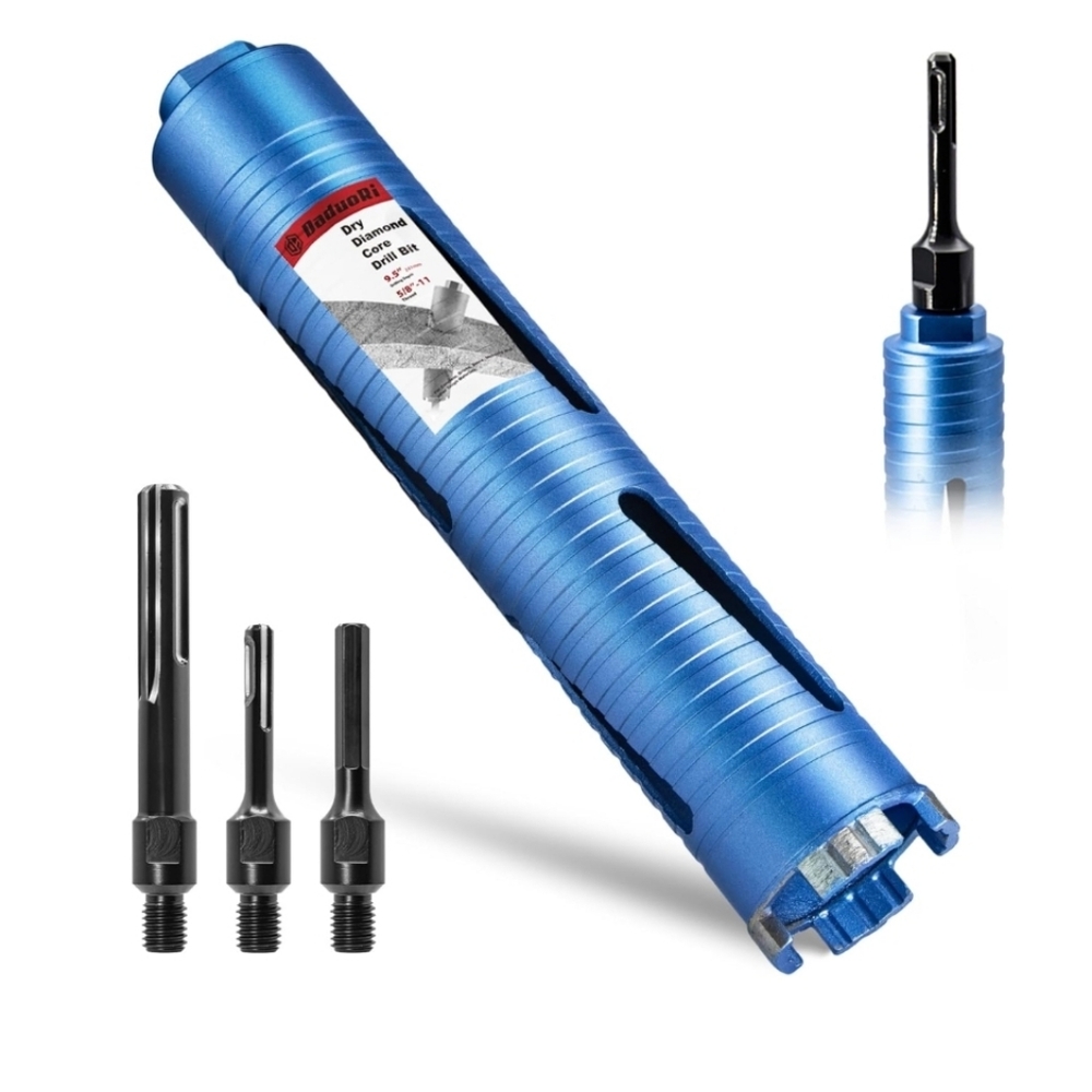 2" Dry Core Drill Bit for Brick and Block with 3 Adapters Included: 2 Inch
